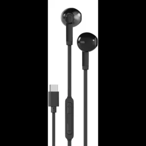سماعة Porodo Soundtec سلكية Type C نصف داخلية مع مايكروفون سوداء PDST6404BK