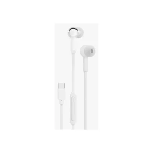 سماعة Porodo Soundtec سلكية Type C داخل الأذن مع مايكروفون بيضاء PDST6403WH