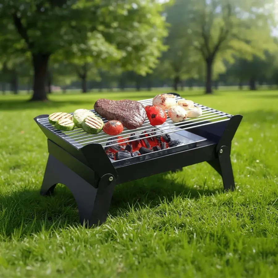 شواية Green Lion Qudra قابلة للطي سوداء GNQDRBBQSTBK - الصورة 3